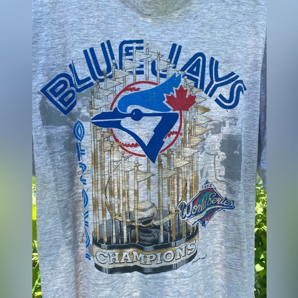 Vintage 1992 Toronto Blue Jays Trophy Champions T Shirt - Picture 2 of 2